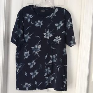 Zara Man Navy Floral T-shirt